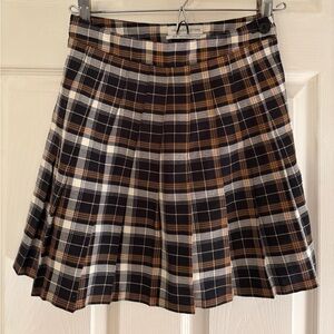 Urban Outfitters Black and Brown Plaid Skater Skirt